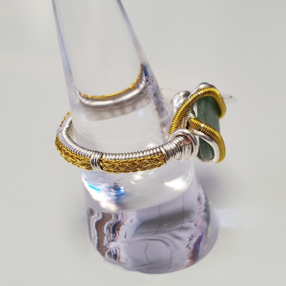 "Forever Fond" Aventurine Handmade Wire Wrap Ring Size 8.25 - Picture 5 of 8